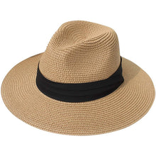 Load image into Gallery viewer, Women Wide Brim Straw Panama Roll up Hat