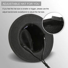 Load image into Gallery viewer, Women Wide Brim Straw Panama Roll up Hat
