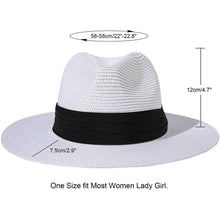 Load image into Gallery viewer, Women Wide Brim Straw Panama Roll up Hat