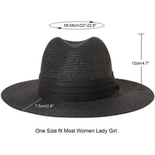 Load image into Gallery viewer, Women Wide Brim Straw Panama Roll up Hat