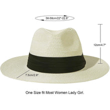 Load image into Gallery viewer, Women Wide Brim Straw Panama Roll up Hat