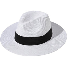 Load image into Gallery viewer, Women Wide Brim Straw Panama Roll up Hat