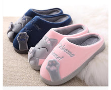 Load image into Gallery viewer, Women Winter Home Fur Slippers Cat Non-Slip Soft Warm House Indoor Bedroom Men Couples Memory Foam Floor Shoes Fluffy Slippers For Women Indoor Warm Furry Bedroom Slippers With Non Slip Outsole