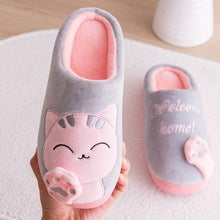 Load image into Gallery viewer, Women Winter Home Slippers Cat Shoes Soft Winter Warm House Slippers Indoor Bedroom Couples Slippers Super Soft Lightweight Bedroom Shoes Waterproof Rubber Sole Indoor Outdoor For Women