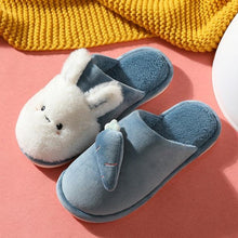 Load image into Gallery viewer, Women Winter House Fur Slippers Warm Cotton Rabbit Shoes Indoor Bedroom Women Men Furry Slides Cotton Home Slippers Soft Fleece Plush House Warm Comfortable Slippers