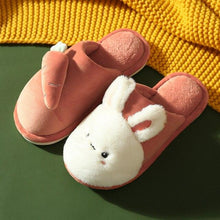 Load image into Gallery viewer, Women Winter House Fur Slippers Warm Cotton Rabbit Shoes Indoor Bedroom Women Men Furry Slides Cotton Home Slippers Soft Fleece Plush House Warm Comfortable Slippers