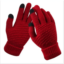 Load image into Gallery viewer, Women Winter Modern Touchscreen Gloves Thicken Warm Knitted Stretch One Size Gloves Full Finger Outdoor Skiing Gloves