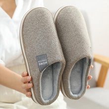 Load image into Gallery viewer, Women Winter Warm Fur Slippers Mens House Shoes Comfort Flat Heel Home Indoor Bedroom Warm Soft Cozy Fleece Lining House Slippers Memory Foam Slippers Winter Bedroom Shoes
