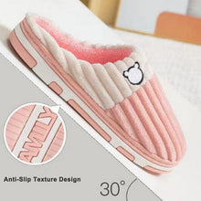 Load image into Gallery viewer, Women Winter Warm Fur Slippers Mens House Shoes Comfort Flat Heel Home Indoor Bedroom Warm Soft Cozy Fleece Lining House Slippers Memory Foam Slippers Winter Bedroom Shoes