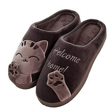 Load image into Gallery viewer, Women Winter Warm Home Slippers Couple Shoes Plush Cat Animal Slip On Soft Indoor Flats Comfort Cozy Memory Foam Scuff Slippers Slip On Warm House Shoes