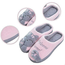 Load image into Gallery viewer, Women Winter Warm Home Slippers Couple Shoes Plush Cat Animal Slip On Soft Indoor Flats Comfort Cozy Memory Foam Scuff Slippers Slip On Warm House Shoes