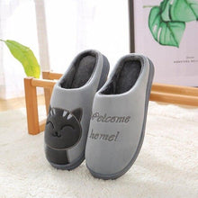 Load image into Gallery viewer, Women Winter Warm Home Slippers Couple Shoes Plush Cat Animal Slip On Soft Indoor Flats Comfort Cozy Memory Foam Scuff Slippers Slip On Warm House Shoes