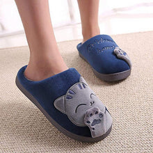Load image into Gallery viewer, Women Winter Warm Home Slippers Couple Shoes Plush Cat Animal Slip On Soft Indoor Flats Comfort Cozy Memory Foam Scuff Slippers Slip On Warm House Shoes