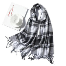 Load image into Gallery viewer, Women Winter Warm Scarf Shawl Fashion Plain Soft Long Scarves For Women Casual Wear Travel Friendly Scarfs Warm Winter Scarf Double Sided Thick Shawl Women Students Scarf