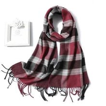 Load image into Gallery viewer, Women Winter Warm Scarf Shawl Fashion Plain Soft Long Scarves For Women Casual Wear Travel Friendly Scarfs Warm Winter Scarf Double Sided Thick Shawl Women Students Scarf