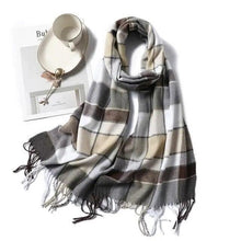 Load image into Gallery viewer, Women Winter Warm Scarf Shawl Fashion Plain Soft Long Scarves For Women Casual Wear Travel Friendly Scarfs Warm Winter Scarf Double Sided Thick Shawl Women Students Scarf