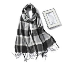 Load image into Gallery viewer, Women Winter Warm Scarf Shawl Fashion Plain Soft Long Scarves For Women Casual Wear Travel Friendly Scarfs Warm Winter Scarf Double Sided Thick Shawl Women Students Scarf