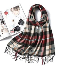Load image into Gallery viewer, Women Winter Warm Scarf Shawl Fashion Plain Soft Long Scarves For Women Casual Wear Travel Friendly Scarfs Warm Winter Scarf Double Sided Thick Shawl Women Students Scarf