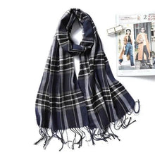 Load image into Gallery viewer, Women Winter Warm Scarf Shawl Fashion Plain Soft Long Scarves For Women Casual Wear Travel Friendly Scarfs Warm Winter Scarf Double Sided Thick Shawl Women Students Scarf