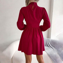 Load image into Gallery viewer, Women's A Line Turtleneck Mini Dress