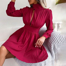 Load image into Gallery viewer, Women's A Line Turtleneck Mini Dress