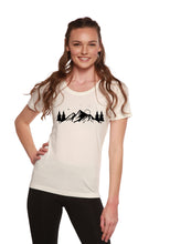 Load image into Gallery viewer, Women's Bamboo/Cotton Short Sleeve Scoop Neck T-Shirt with Print Mauna Kea