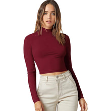 Load image into Gallery viewer, Women's Basic Mock Neck Long Sleeve Top