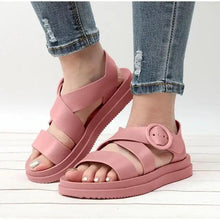 Load image into Gallery viewer, Womens Black Buckle Sandals Soft Casual Thick Comfort Fashion Stylish Design Women Sandals