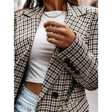 Load image into Gallery viewer, Women's Blazer Casual Jacket Long Sleeve Plaid Check Quilted