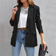 Load image into Gallery viewer, Women's Blazer Warm Breathable Outdoor Office Street Pocket Single Breasted Turndown