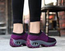 Load image into Gallery viewer, Womens Breathable Sneakers New Mesh Women Shoes Slip-On Air Cushion Casual Walking Shoes Lightweight Breathable Mesh Athletic Running Shoes Fashion Slip-on Sock Sneakers