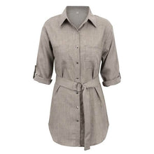 Load image into Gallery viewer, Women's Buttons Turn-Down Casual Shirt Dress