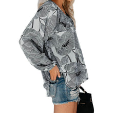 Load image into Gallery viewer, Women's Casual Boho Floral Print V Neck Long Sleeve Shirts Tops