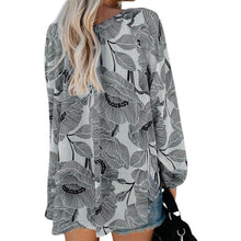 Load image into Gallery viewer, Women's Casual Boho Floral Print V Neck Long Sleeve Shirts Tops
