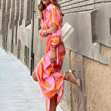 Load image into Gallery viewer, Women's Casual Boho Long Shirt Dress