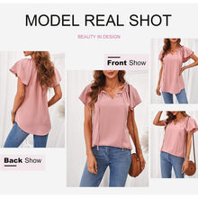Load image into Gallery viewer, Women's Casual Boho V Neck Tops Drawstring T Shirt