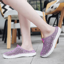Load image into Gallery viewer, Womens Casual Clogs Breathable Beach Sandals Slippers Summer Slip On Women Flip Flops Home Shoes Breathable Water Shoes Beach Sandals Lightweight Slip-On Clogs