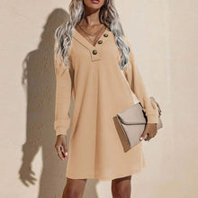 Load image into Gallery viewer, Women's Casual Dresses V-Neck Buttoned Hip Knitted Dresses