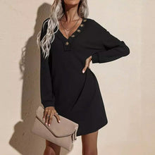 Load image into Gallery viewer, Women's Casual Dresses V-Neck Buttoned Hip Knitted Dresses
