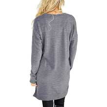 Load image into Gallery viewer, Womens Casual Long Sleeves Solid V-Neck Tunics Shirt Tops with Pockets