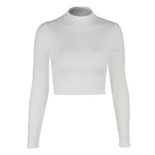 Load image into Gallery viewer, Women's Casual Round Neck Bottoming Long Sleeve Crop Top
