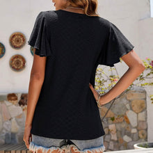 Load image into Gallery viewer, Womens Casual T-Shirts Summer Crew Neck Ruffle Sleeve Tees Tunic Tops