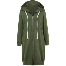 Load image into Gallery viewer, Women's Casual Zip up Hoodies Long Tunic Sweatshirts Jackets Fashion Plus Size Hoodie with Pockets