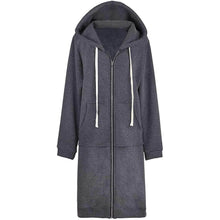 Load image into Gallery viewer, Women's Casual Zip up Hoodies Long Tunic Sweatshirts Jackets Fashion Plus Size Hoodie with Pockets