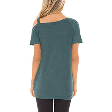Load image into Gallery viewer, Women's Cold Shoulder Tops Summer Short Sleeve Casual Twist Knot Blouse T-Shirt