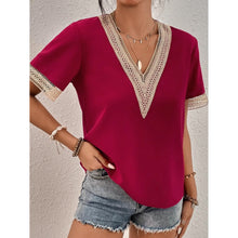 Load image into Gallery viewer, Women's Contrast Guipure Lace Blouse