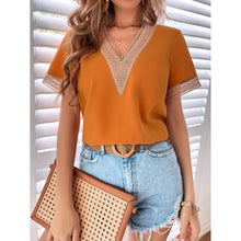 Load image into Gallery viewer, Women's Contrast Guipure Lace Blouse