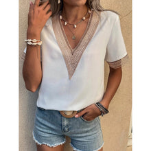 Load image into Gallery viewer, Women's Contrast Guipure Lace Blouse