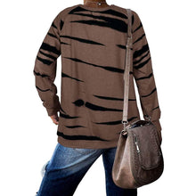 Load image into Gallery viewer, Womens Crewneck Long Sleeve Sweatshirts Striped Casual Tops Printed Loose Pullover Shirts
