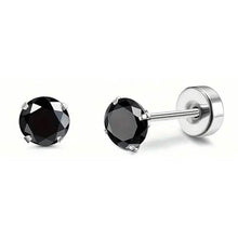 Load image into Gallery viewer, Women's Cubic Zirconia Surgical Stainless Steel Flat Back Earrings